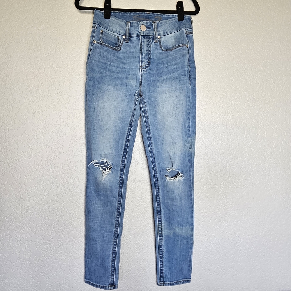 Womens Seven7 size 4 Tummyless Ripped Skinny Jeans
